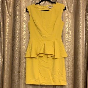Yellow Peplum Dress SZ Medium